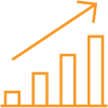 pictogram toenemende automatisering op een balkdiagram van orange